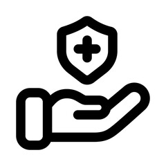 Health insurance icon. Modern line icon design with professional minimal vector styling crafted for medical coverage, protection, healthcare, and wellness concepts