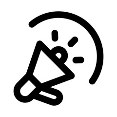 Megaphone icon. Modern line icon design with professional minimal vector styling crafted for communication, announcement, promotion, marketing, and alerts concepts