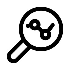 Search analysis icon. Modern line icon design with professional minimal vector styling crafted for data insights, research, metrics, and analytics concepts