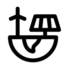 Sustainable energy icon. Modern line icon design with professional minimal vector styling crafted for renewable power, green technology, and eco-friendly concepts