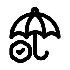 Umbrella insurance icon. Modern line icon design with professional minimal vector styling crafted for financial protection, coverage, risk management, and safety concepts
