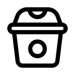 Bin and trash icon. Modern line icon design with professional minimal vector styling crafted for waste management, recycling, garbage, and eco-friendly concepts