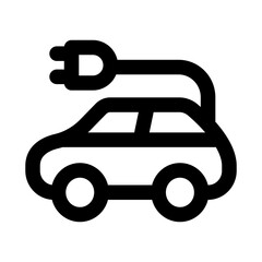 Electric vehicle icon. Modern line icon design with professional minimal vector styling crafted for clean transport, sustainability, eco mobility, charging, and green energy concepts