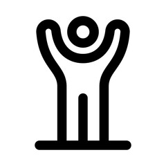 People raising hands icon. Modern line icon design with professional minimal vector styling crafted for teamwork, participation, community, celebration, and engagement concepts