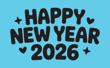 Celebrate the New Year 2026 with a vibrant and cheerful design for greeting cards, social media, and festive announcements
