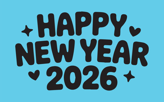 Celebrate the New Year 2026 with a vibrant and cheerful design for greeting cards, social media, and festive announcements