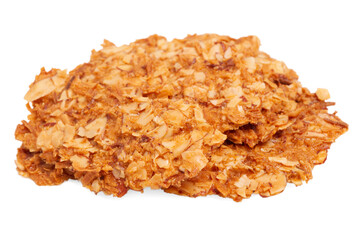 top view coconut cookie on white background.