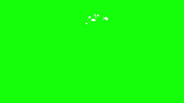 White smoke on green screen smoke explosion burst effects. green screen animation cloud comic game fight hit