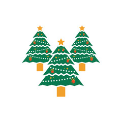 Colorful icon for  christmas tree
