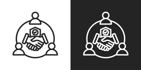 Creative Team Icon In Black And White Line Style