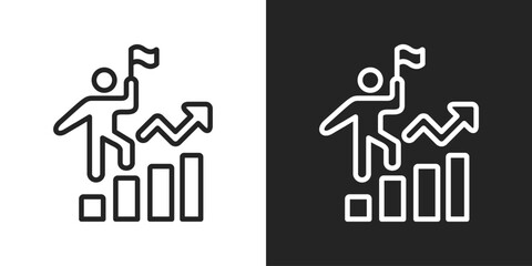 Decisiveness Icon In Black And White Line Style