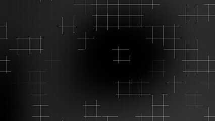 Black Grid Line Background with Abstract Geometric Cross Pattern