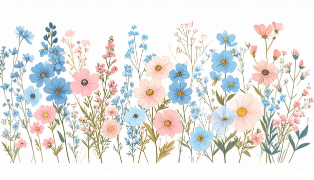 Delicate Ink Wildflower Doodles for Floral Shop Promotion