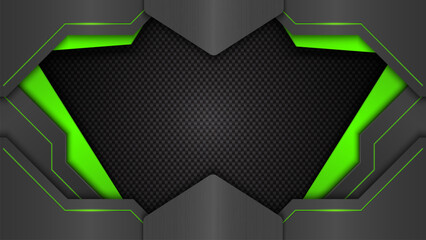 Green and gray metallic background technology with silver and carbon background