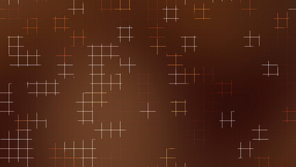 Brown Grid Line Abstract Background With Glowing Cross Elements
