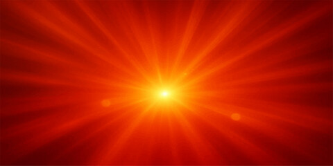 Bright red and orange sun explosion design with glowing star burst rays