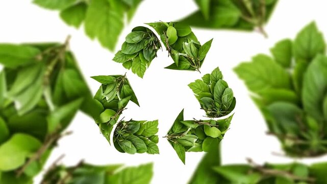 Fresh green basil leaves arranged in a circular pattern symbolizing sustainability and natural freshness