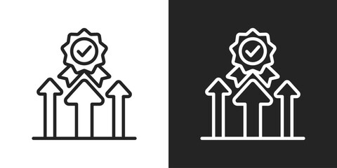 Competitive Advantage Icon In Black And White Line Style