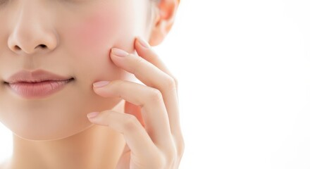 Obraz premium Woman touching healthy soft cheek