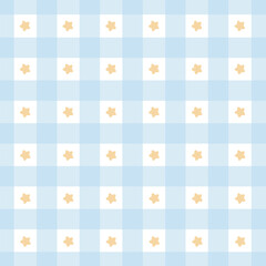Cute Pastel Plaid and Checkered Pattern Set with Decorative Elements