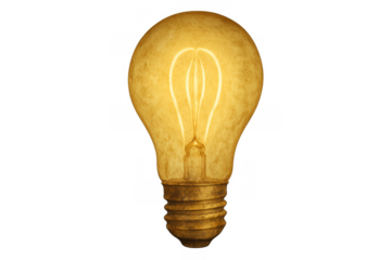 Glowing light bulb illuminating a new idea, representing creativity, innovation, solution, inspiration, and energy