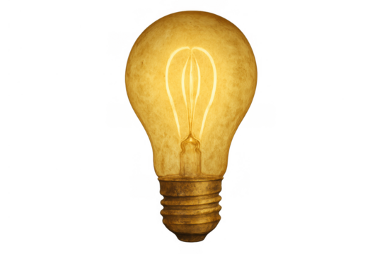 Glowing light bulb illuminating a new idea, representing creativity, innovation, solution, inspiration, and energy