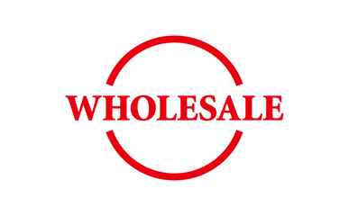 WHOLESALE - Red Rubber Stamp with text WHOLESALE
