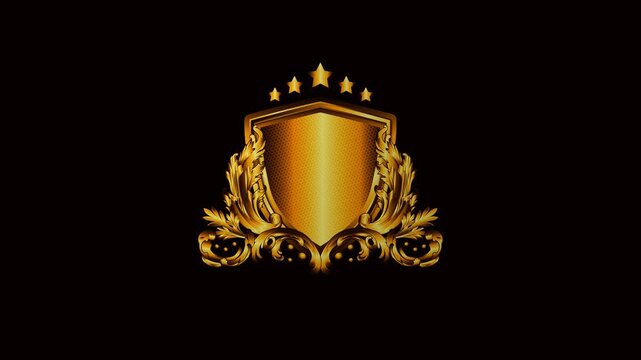 golden shield with wings empty logo background