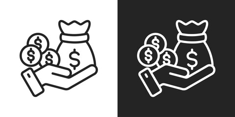 Profit Icon In Black And White Line Style
