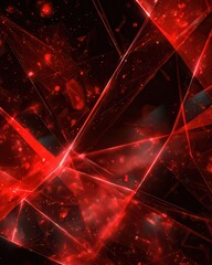 Dynamic Red Abstract Geometric Background with Light Effects