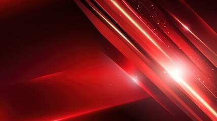 Vibrant Red Abstract Background with Dynamic Light Streaks