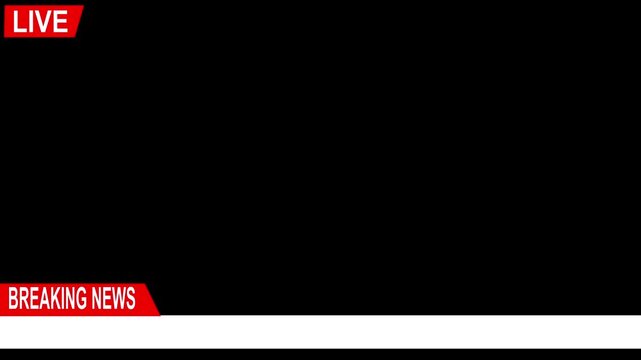 Breaking News - Lower third live breaking news black screen and seamless looping. Green Screen for footage. Modern news concept backdrop. 4k video..