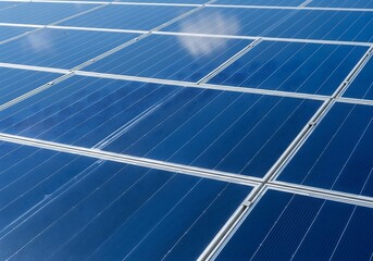 Large Blue Solar Panel Array Capturing Clean Sunlight