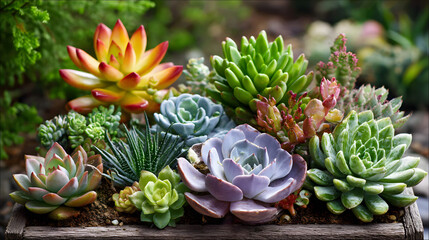 Fototapeta premium ColorfulSucculentCollection