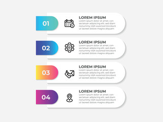 Business infographics template. timeline with 4 steps, options. can be used for workflow diagram, info chart, web design. vector illustration.
