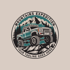 SUV 4x4 truck emblem ready made logo vector isolated.