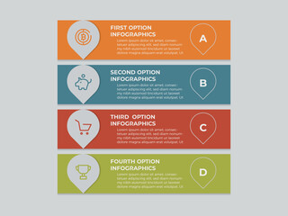 Business infographic template. 4 Step timeline journey. Process diagram, 4 options on white background, Infograph elements vector