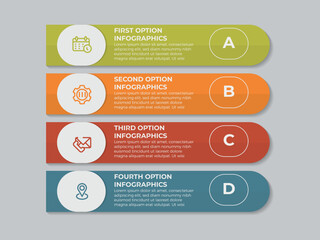 Business infographic template. 4 Step timeline journey. Process diagram, 4 options on white background, Infograph elements vector illustration.