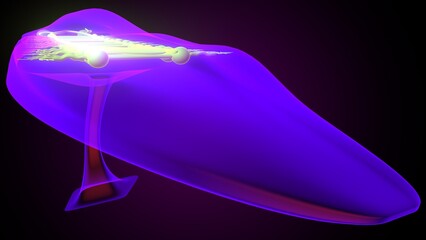 Dugesia animal anatomy. 3d illustrations