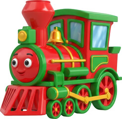 Detailed Christmas toy train with decorations