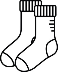 Pair of Socks Line Icon - Footwear Clothing Vector Symbol