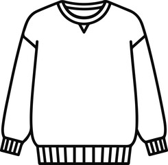 Sweatshirt Pullover Line Icon - Casual Clothing Vector Symbol