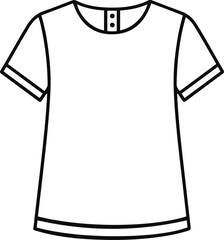 T-Shirt Line Icon - Casual Apparel Top Vector Symbol