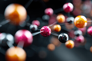 Conceptual illustration of subatomic particles in physics