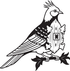 Bird on a white background