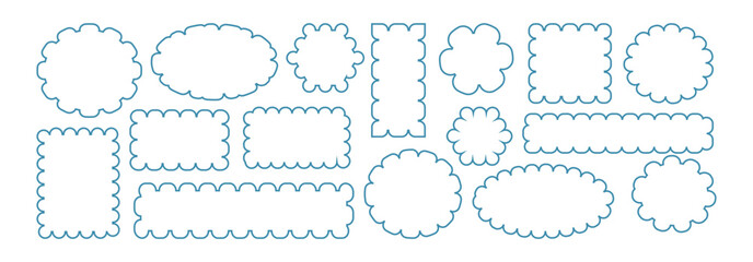 Colorful wavy zigzag rectangle frames set. geometric decorative frames or stickers in the shape of a diamond with a wavy or zigzag edge, vector outline border graphic design.