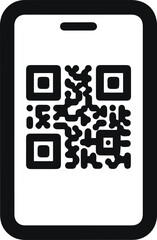Smartphone showing qr code for digital payment information and access now