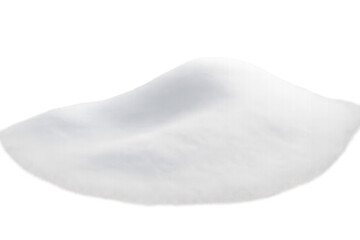 White snowdrift with soft curves creating a winter landscape design element on a transparent background