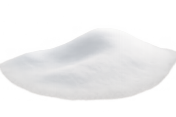 White snowdrift with soft curves creating a winter landscape design element on a transparent background