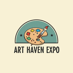 Art Haven Expo logo with a colorful paint palette and brush in a semi-circle design.